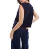 image:imageCHARTOU Y2k Cropped Sweater Vest Women Rib Knit Contrast Trim Sleeveless Pullover Crew Neck Loose Cute TopNavy
