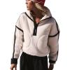image:imageCHARTOU Half Zip Oversized Pullover Sweatshirt for Women Fleece Zip Up Jacket Sherpa Pull Over Sweaters FallWhite
