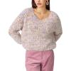image:imageCHARTOU Women Multicolor Fluffy Knit Pullover Sweater Fall Winter Scroop Neck Long Sleeve Jumper TopsMulticolor