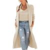 image:imageCHARTOU Womens Shawl Collar 2 Piece Open Front Cardigan Sweater Rib Knit Crop Cami SetsBeige