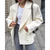 image:imageCHARTOU Women Double Breasted Short Wool Pea Coat Business Casual Work Warm Winter Blazer JacketWhite
