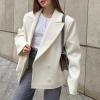 image:imageCHARTOU Women Double Breasted Short Wool Pea Coat Business Casual Work Warm Winter Blazer JacketWhite