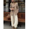 image:imageCHARTOU Women Herringbone Wool Coat Oversized Stand Collar Single Breasted Blazer Jacket Casual Business Work CoatKhaki