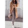 image:imageCHARTOU Women Lapel Pea Coat Winter Jacket Single Breasted Mid Long Overcoat Wool Coat Peacoat with BeltKhaki