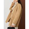 image:imageCHARTOU Women Midi Winter Pea Coat Plaid Tweed Wool Jacket Blazer OutwearCamel