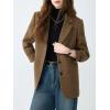 image:imageCHARTOU Women Vintage Herringbone Blazer Jacket Fall Winter Wool Lapel Single Breasted Business Casual Work CoatCoffee