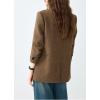 image:imageCHARTOU Women Vintage Herringbone Blazer Jacket Fall Winter Wool Lapel Single Breasted Business Casual Work CoatCoffee