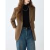 image:imageCHARTOU Women Vintage Herringbone Blazer Jacket Fall Winter Wool Lapel Single Breasted Business Casual Work CoatCoffee