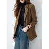 image:imageCHARTOU Women Vintage Herringbone Blazer Jacket Fall Winter Wool Lapel Single Breasted Business Casual Work CoatCoffee