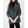 image:imageCHARTOU Women Vintage Herringbone Blazer Jacket Fall Winter Wool Lapel Single Breasted Business Casual Work CoatGrey