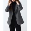 image:imageCHARTOU Women Vintage Herringbone Blazer Jacket Fall Winter Wool Lapel Single Breasted Business Casual Work CoatGrey