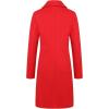 image:imageCHARTOU Womens Comfy Notched Collar DoubleBreasted Wool Blend Midi Trench CoatRed