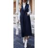 image:imageCHARTOU Womens Elegant Sleeveless Wool Blend Open Front Cardigan Vest Overcoat JacketNavy
