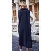 image:imageCHARTOU Womens Elegant Sleeveless Wool Blend Open Front Cardigan Vest Overcoat JacketNavy