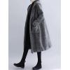 image:imageCHARTOU Womens Houndstooth Hooded Long Coat Single Breasted Plaid Oversized Wool Trench Jacket with PocketsBlack