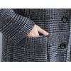 image:imageCHARTOU Womens Houndstooth Hooded Long Coat Single Breasted Plaid Oversized Wool Trench Jacket with PocketsBlack