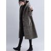 image:imageCHARTOU Womens Houndstooth Hooded Long Coat Single Breasted Plaid Oversized Wool Trench Jacket with PocketsCoffee