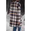image:imageCHARTOU Womens Plaid Shacket Causal Notched Collar Wool Blend Tartan Blazer Trench CoatKhaki
