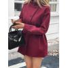 image:imageCHARTOU Womens Stand Collar Midi Coat Asymmetrical Single Breasted Wool Jacket Fall Winter OutfitsWine
