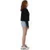 image:imageCHARTOU Womens Waffle Knit Shirt Button Down Long Sleeve Cropped Overshirt Jacket ShacketBlack