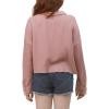 image:imageCHARTOU Womens Waffle Knit Shirt Button Down Long Sleeve Cropped Overshirt Jacket ShacketPink