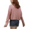 image:imageCHARTOU Womens Waffle Knit Shirt Button Down Long Sleeve Cropped Overshirt Jacket ShacketPink