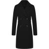 image:imageCHARTOU Womens Comfy Notched Collar DoubleBreasted Wool Blend Midi Trench CoatBlack