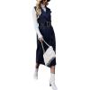 image:imageCHARTOU Womens Elegant Sleeveless Wool Blend Open Front Cardigan Vest Overcoat JacketNavy