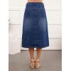 image:imageCHARTOU Button Front Cargo Denim Skirt Women Retro A Line Midi Long Jean Skirt with Utility PocketsDark Blue