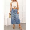image:imageCHARTOU Button Front Cargo Denim Skirt Women Retro A Line Midi Long Jean Skirt with Utility PocketsLight Blue