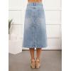 image:imageCHARTOU Button Front Cargo Denim Skirt Women Retro A Line Midi Long Jean Skirt with Utility PocketsLight Blue