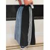 image:imageCHARTOU Parachute Long Jean Skirt for Women Sporty Drawstring Elastic High Waist A Line Patchwork Denim SkirtBlack