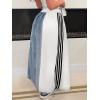 image:imageCHARTOU Parachute Long Jean Skirt for Women Sporty Drawstring Elastic High Waist A Line Patchwork Denim SkirtWhite
