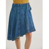 image:imageCHARTOU Women Denim Midi Skirt Summer Patchwork Adjustable Buckle Asymmetrical Flared ALine SkirtBlue