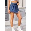 image:imageCHARTOU Women Distressed Denim Shots Skort Y2k Irregular Button Ripped Pleated Jean Skirt Cargo Shorts Cowgirl SummerDark Blue