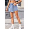 image:imageCHARTOU Women Distressed Denim Shots Skort Y2k Irregular Button Ripped Pleated Jean Skirt Cargo Shorts Cowgirl SummerLight Blue