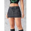 image:imageCHARTOU Women Elastic Low Waist Y2k Cargo Skirt Denim Jean Mini Skirt with PocketsBlack