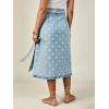 image:imageCHARTOU Women Midi Denim Wrap Skirt Polka Dot High Waist Tie Knot Western Jean Pencil Skirt with SlitBlue