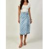image:imageCHARTOU Women Midi Denim Wrap Skirt Polka Dot High Waist Tie Knot Western Jean Pencil Skirt with SlitBlue