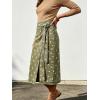 image:imageCHARTOU Women Midi Denim Wrap Skirt Polka Dot High Waist Tie Knot Western Jean Pencil Skirt with SlitGreen