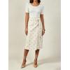 image:imageCHARTOU Women Midi Denim Wrap Skirt Polka Dot High Waist Tie Knot Western Jean Pencil Skirt with SlitPink