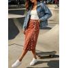 image:imageCHARTOU Women Midi Denim Wrap Skirt Polka Dot High Waist Tie Knot Western Jean Pencil Skirt with SlitRed