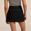 image:imageCHARTOU Women Summer Denim Mini Skirt Midi Waist Mental Button Down Beach Vacation A Line SkirtBlack