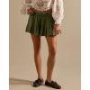 image:imageCHARTOU Women Summer Y2k Pleated Flare Jean Shorts Denim Lightweight Elastic Waist Bow Tie Croquet ShortsGreen