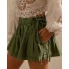 image:imageCHARTOU Women Summer Y2k Pleated Flare Jean Shorts Denim Lightweight Elastic Waist Bow Tie Croquet ShortsGreen