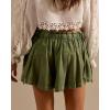 image:imageCHARTOU Women Summer Y2k Pleated Flare Jean Shorts Denim Lightweight Elastic Waist Bow Tie Croquet ShortsGreen