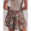 image:imageCHARTOU Women Summer Y2k Pleated Flare Jean Shorts Denim Lightweight Elastic Waist Bow Tie Croquet ShortsRed Floral