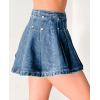 image:imageCHARTOU Women Y2k Mini Denim Skirt Jersey Style High Waist Beaded Pleated School Jean SkirtBlue