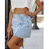 image:imageCHARTOU Womens Chic Irregular Mid Waist Slim Fit Mini Hot ALine Denim SkirtBlue