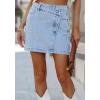 image:imageCHARTOU Womens Chic Irregular Mid Waist Slim Fit Mini Hot ALine Denim SkirtBlue